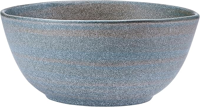 Mikasa Benson 12 Piece Stoneware Dinnerware Set Service for 4 Plate and Bowl Modern with Organic Freeform Shape for Everyday Dining Blue