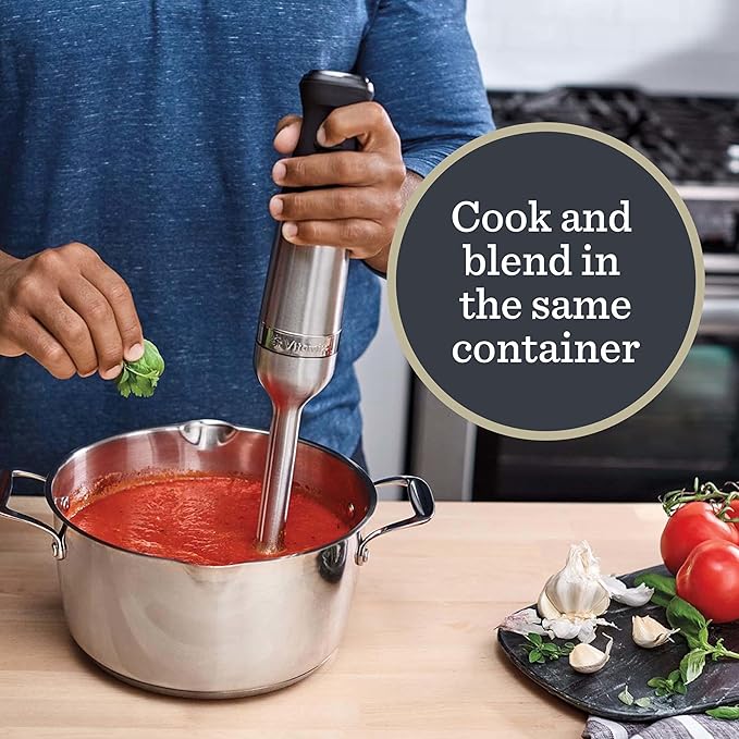 Vitamix 5-Speed Immersion Blender Professional-Grade Hand Blender with 625-Watt Motor and Stainless-Steel Blade Stainless Steel/White