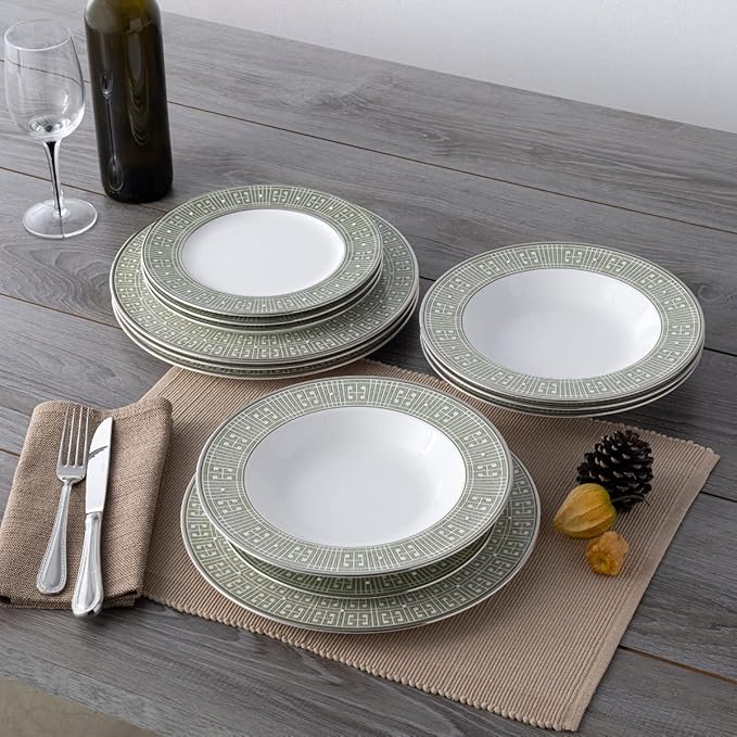 Noritake Infinity Green Platinum 12-Piece Dinnereware Set Service for 4