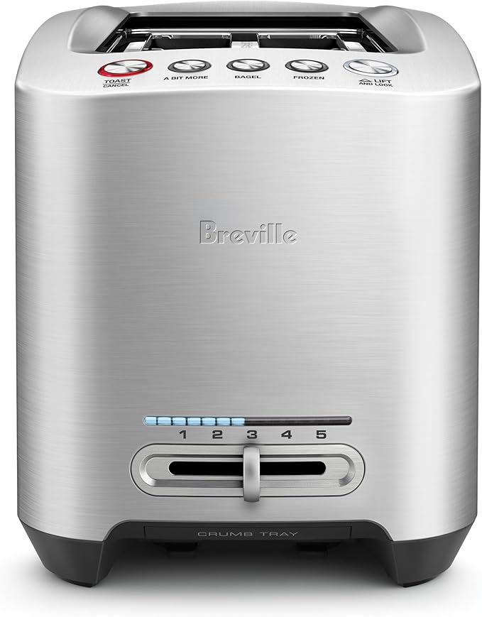Breville BTA830XL Die-Cast Long Slot Smart Toaster 4 Slice Brushed Stainless Steel