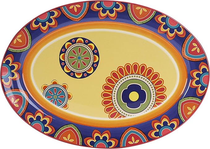 Bico Tunisian Ceramic 16 inch Oval Platter Microwave &amp Dishwasher Safe