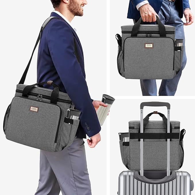 CURMIO Coffee Maker Carrying Bag Compatible with Keurig K-Mini or K-Mini Plus Single Serve Coffee Brewer Carrying Case with Pockets for K-Cup Pods Travel Mugs