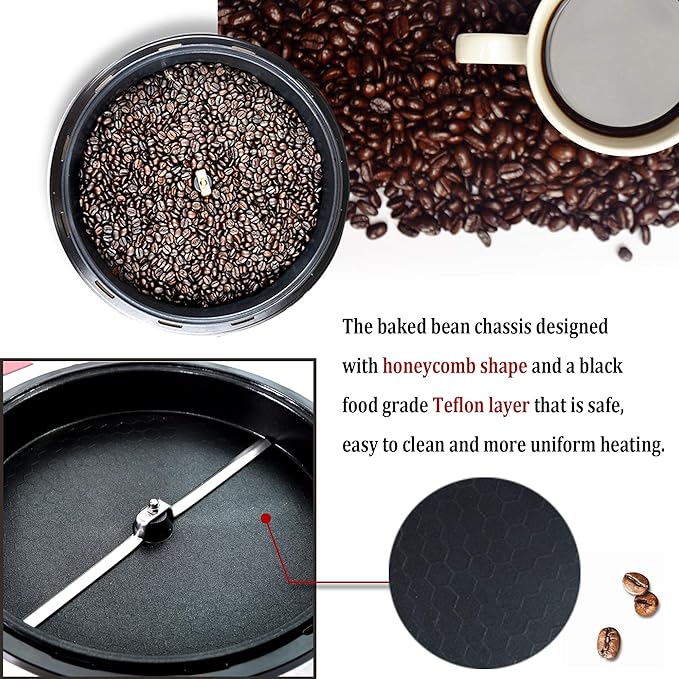 LUEUR Electric Coffee Roasters For Home UseCoffee Bean Roaster Machine Coffee Bean Roaster For Stovetop Countertop Commercial Coffee Bean Roasting Machine 110V