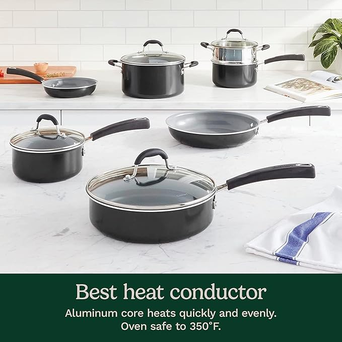 Cuisinart 11-Piece Nonstick Cookware Set Ceramica XT Black 54C-11BK