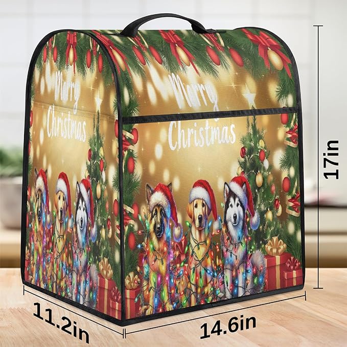 cfpolar Kitchen Aid Mixer Cover Compatible with 6-8 Quarts Christmas Ball Dog Stand Mixer Cover Kitchen Aid Mixers Accessories Appliance Organizer Bag Dust Covers with Zipper Pocket