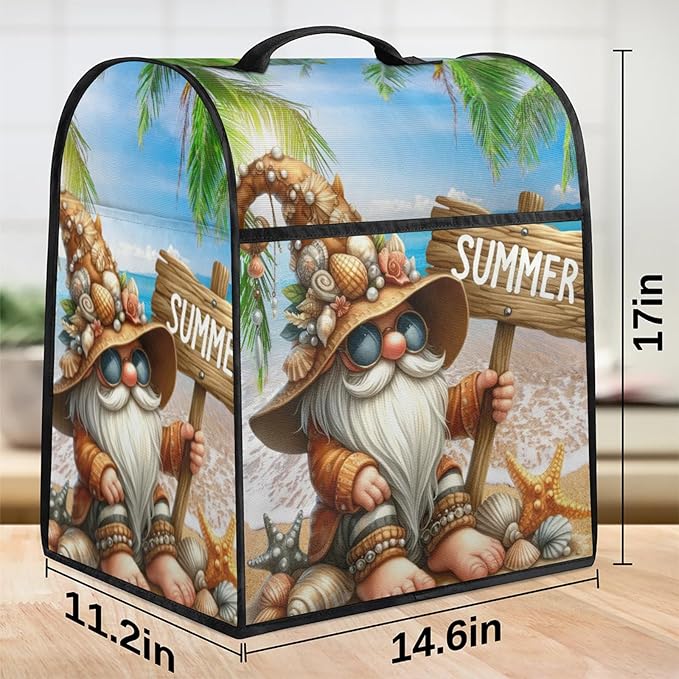 cfpolar Kitchen Aid Mixer Cover Compatible with 6-8 Quarts Summer Gnome Ocean Stand Mixer Cover Kitchen Aid Mixers Accessories Appliance Organizer Bag Dust Covers with Zipper Pocket