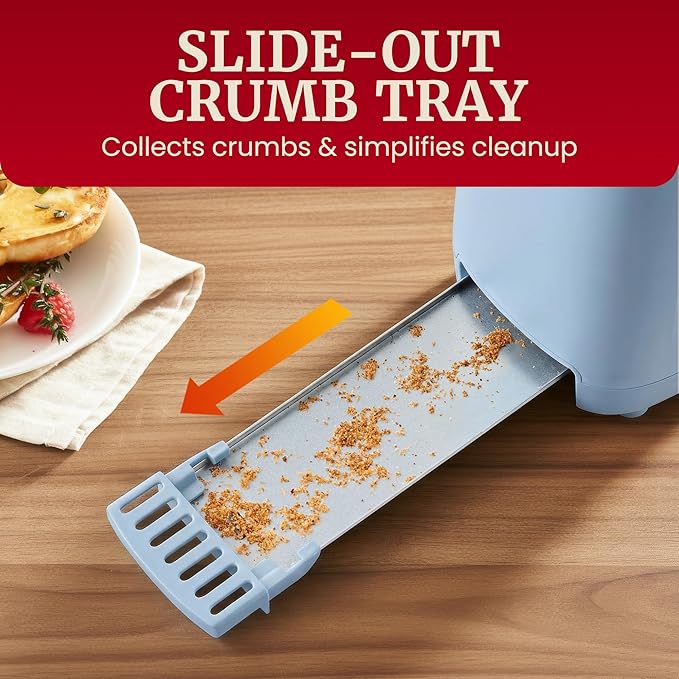 Elite Gourmet ECT2517OX SLIMTOAST™ 2-Slice Long Slot Toaster Cool-touch Body 6 Toast Settings &amp Cancel Function Extra Wide 1.5” Slot Easily Fits Bread English Muffins Bagels &amp Waffle Oc