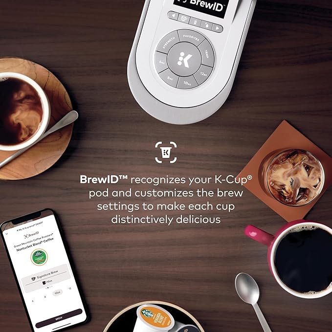 Keurig K-Supreme SMART Single Serve Coffee Maker With WiFi Compatibility 4 Brew Sizes And 66oz Removable Reservoir Compatible with Alexa White
