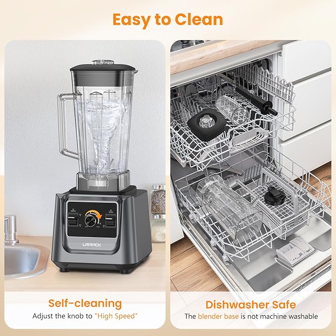Blenders for Kitchen 2000W Blender for Smoothies 35000 RPM Professional Grade High-Speed Smoothie Blender with 68 oz Pitcher &amp 27 oz To-Go Cup for Shakes Ice Crushing and Frozen Fruit