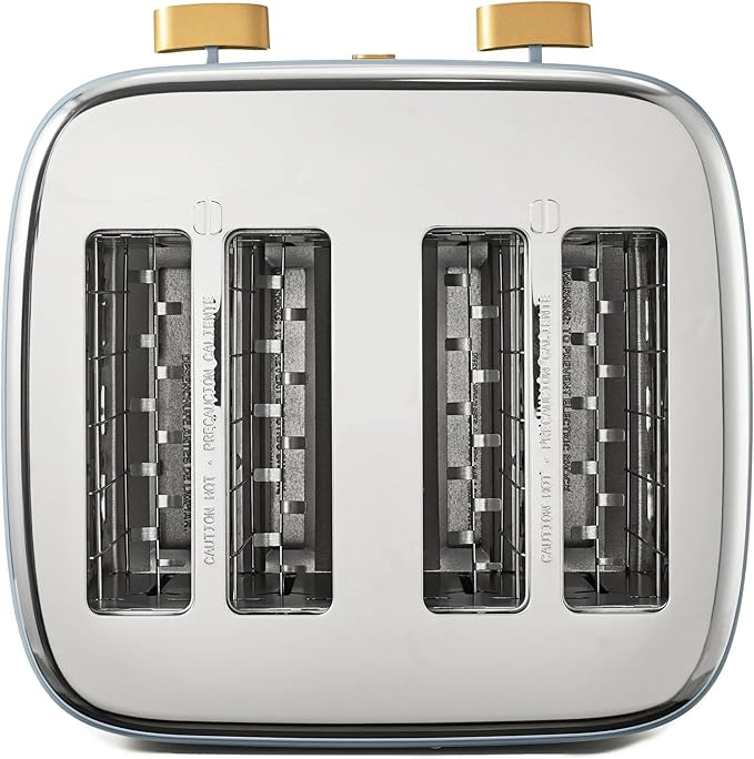 4 Slot Toaster with Touch Control Panel 1800W Fast Heating 7 Toast Shade Levels Extra Wide Slots for Bagels Removable Crumb Tray (Cornflower Blue)