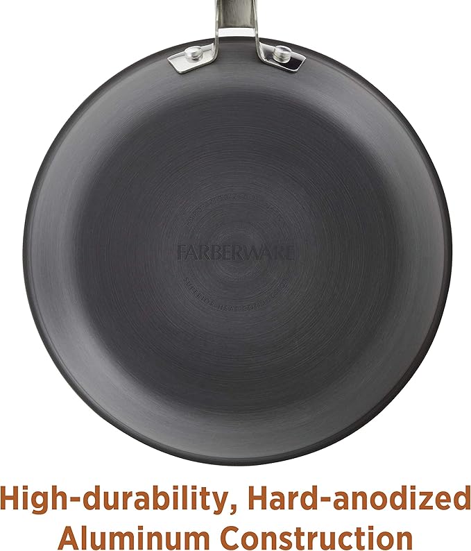 Farberware 80183 Glide Pro Hard Anodized Ceramic Nonstick Cookware Pots and Pans Set 11 Piece Gray