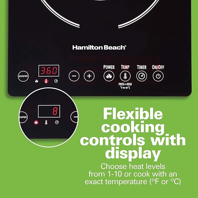 Hamilton Beach Portable Single Induction Cooktop 1800W 10 Temp Settings Black 34104 and Hamilton Beach Wave Action Blender 700W 40oz Jar 12 Functions 58148A