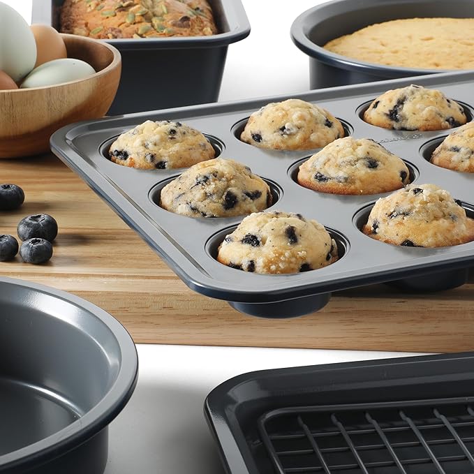 Calphalon Legacy 10 Piece PFA Free Nonstick Bakeware Set - Blue/Grey Interior