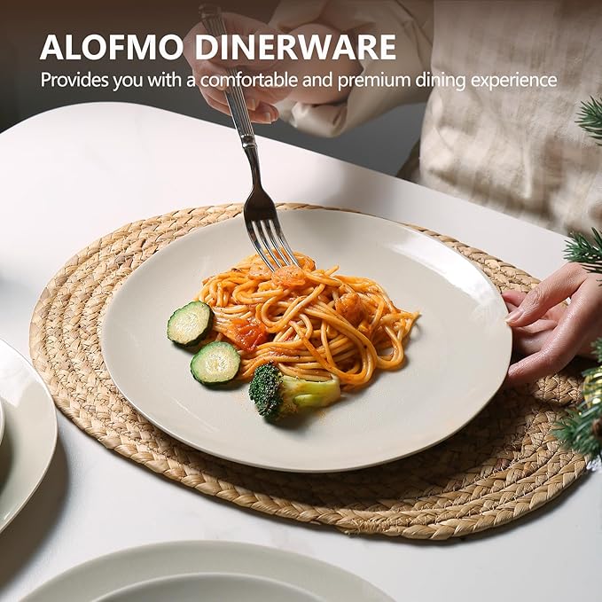Ceramic Dinnerware Sets-12 Pieces Set Plates Pasta Bowls Soup Bowls Modern Stoneware Dishes Reaction Glaze Black (Sky white)