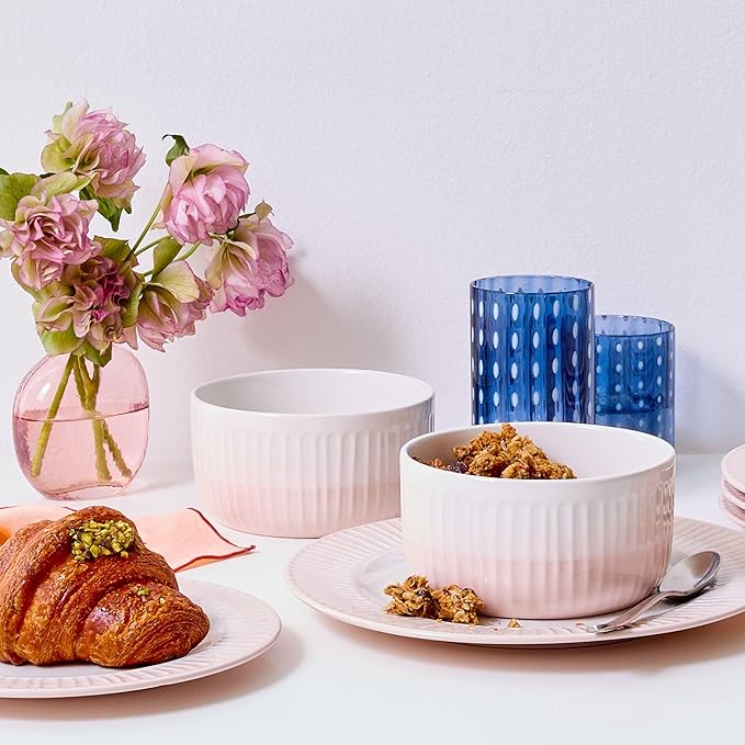 Rising Up 12 Piece Dinnerware Set Service for 4 Blush