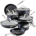 Anolon X Hybrid Nonstick Nonstick Cookware Induction Pots and Pans Set 12 Piece - Charcoal Gray