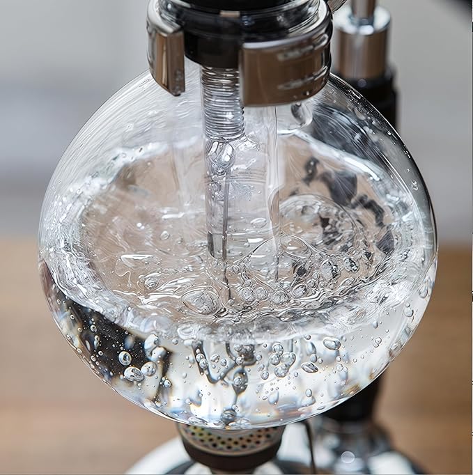 Borasilicate Glass Syphon Coffee Maker 5-Cup 600ml(20.3 oz)Vaccum Gravity Clear Coffee Tabletop Siphon Pot with Reusable Cloth Filter Coffee Brewer Hot Tea Maker Machine(Standard Edition)