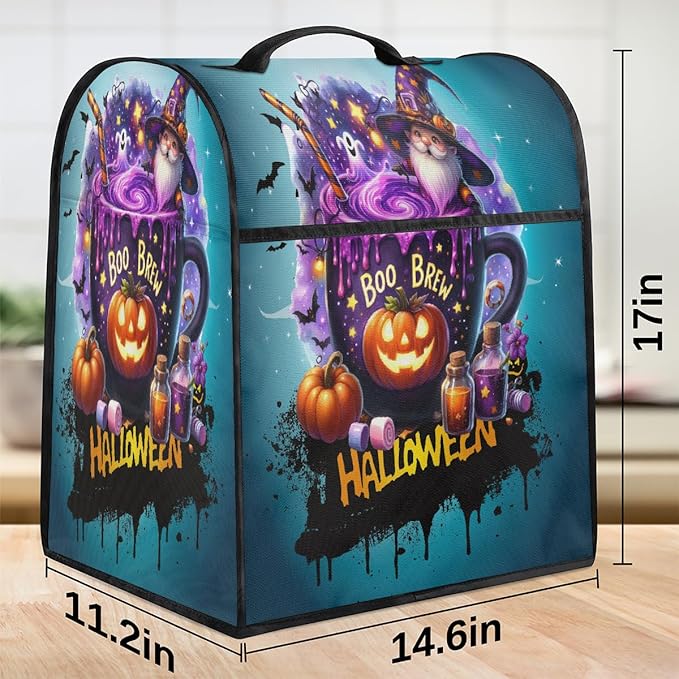 cfpolar Kitchen Aid Mixer Cover Compatible with 6-8 Quarts Halloween Potion Goblin Pumpkin Stand Mixer Cover Kitchen Aid Mixers Accessories Appliance Organizer Bag Dust Covers with Zipper Pocket