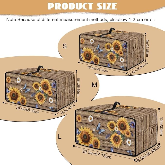 Doojoayie Butterfly &amp Sunflower Toaster Cover 4 Slice Toaster Oven Covers Small Appliance Protector Universal Fit Kitchen Appliance Covers for Bread Machine Air Fryer
