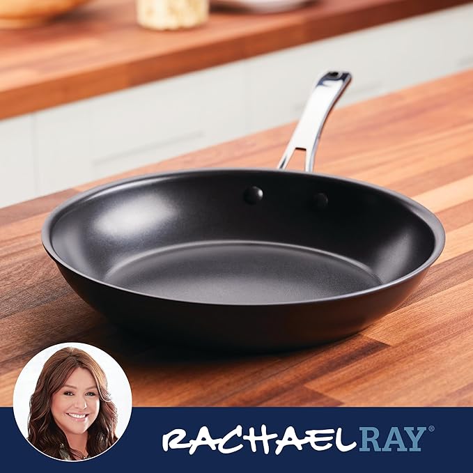 Rachael Ray Cook + Create Hard Anodized Nonstick Frying Pan/Skillet 12.5 Inch - Black