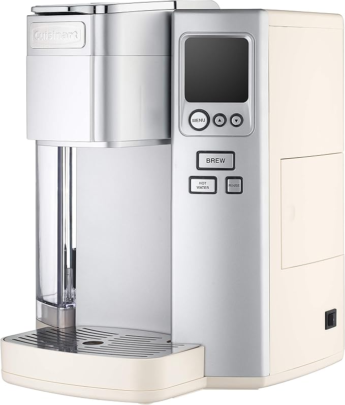 Cuisinart Coffee Maker Single Serve 72-Ounce Reservoir Coffee Machine Programmable Brewing &amp Hot Water Dispenser Stainless Steel Cream