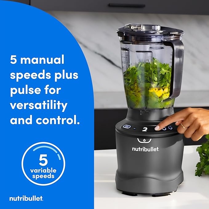 nutribullet SmartSense 5-speed full-size blender 1400 Watt- Gunmetal Gray