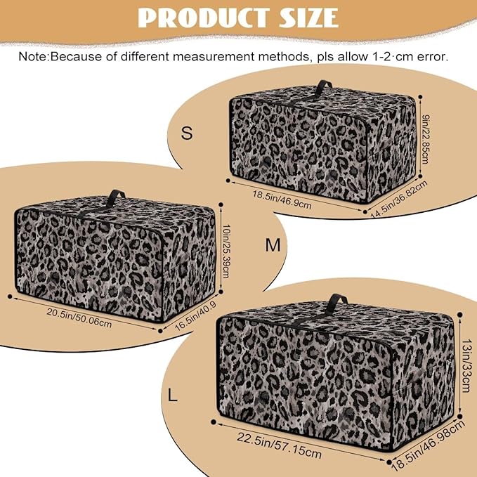 Doojoayie Leopard Toaster Dust Cover Compatible with 8 Slice Toaster Dust Protection Cover Kitchen Decoration Small Appliance Protector Leopard Print