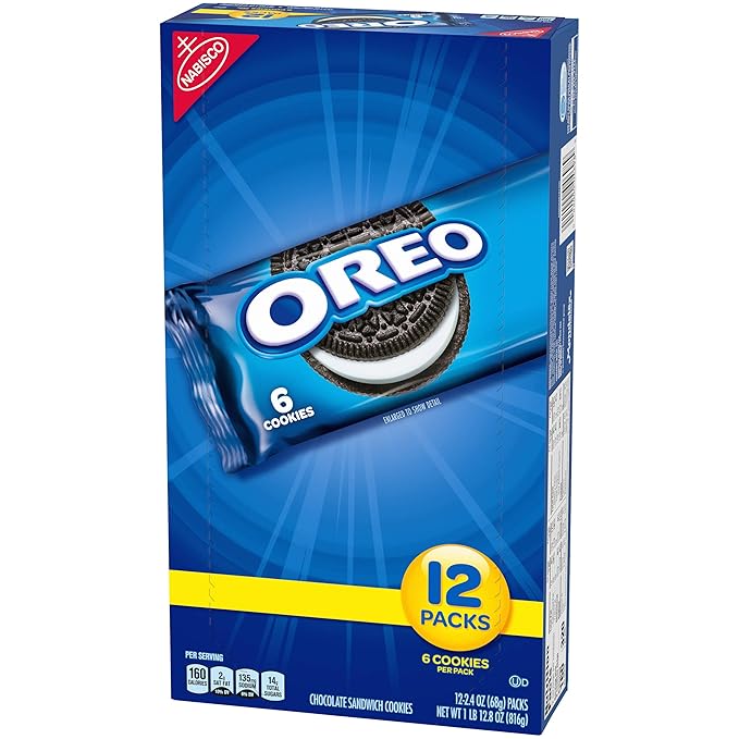 OREO Chocolate Sandwich Cookies School Lunch Box Snacks 2.4 Ounce (Pack of 12)