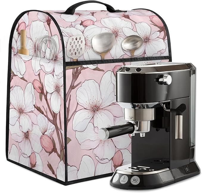 cfpolar Kitchen Aid Mixer Cover Compatible with 6-8 Quarts Flowers Cherry Blossoms Stand Mixer Cover Kitchen Aid Mixers Accessories Appliance Organizer Bag Dust Covers with Zipper Pocket