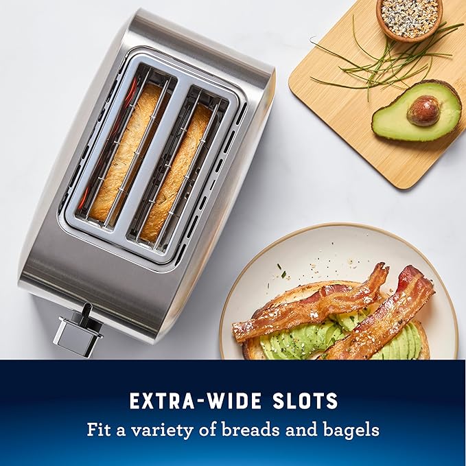 Oster 2-Slice Toaster with Extra Wide Slots Bagel Toaster Stainless Steel