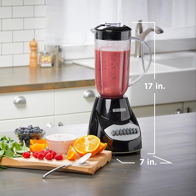 BLACK+DECKER Crush Master Blender 10-Speeds with Stainless Steel Blades Black BL2010BP