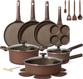 CAROTE Pots and Pans Set Non Stick Cookware Sets Nonstick 21 pcs Kitchen Pot &amp Pan Induction cookwasre Compatible with Crepe Frying Pan PFOA/PFOSFree