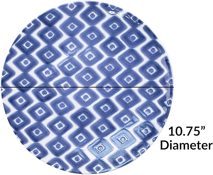 VIETRI Viva Santorini Collection Italian Dinnerware Sets (Dinner Plates Set of 4)