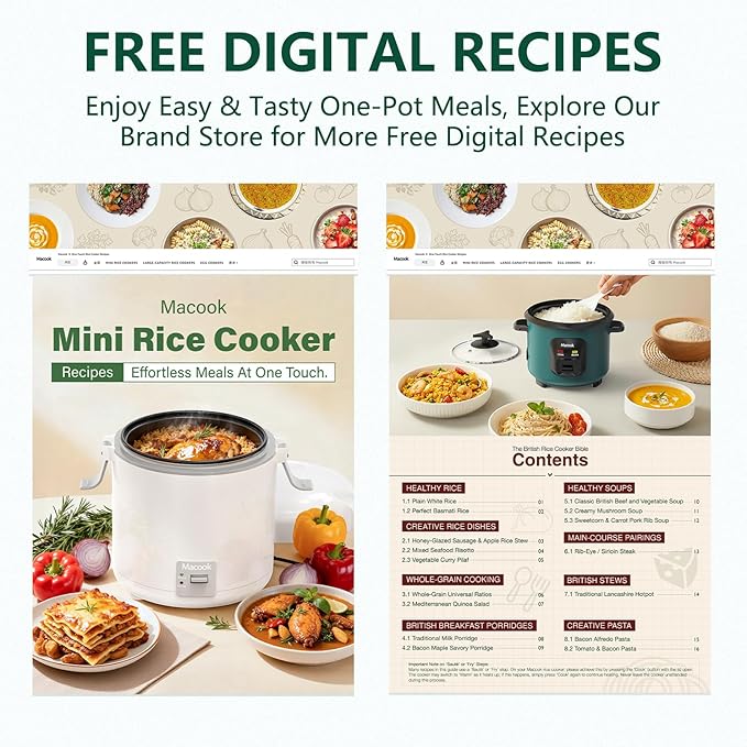 Mini Rice Cooker | 0.6 Liter Multi-functional Rice Cooker Small | Non-Stick Rice Pot | One-button Operation | Automatic Keep Warm | Overheat-proof Design | Suitable for Families of 1-3 People.