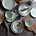 Melamine Dinnerware Sets Plates and Bowls Sets 12 Pcs Melamine Plates Dish Set for 4 Unbreakable Dinnerware Set for Party BPA Free Suitable Indoors and Outdoors (Mint Green)