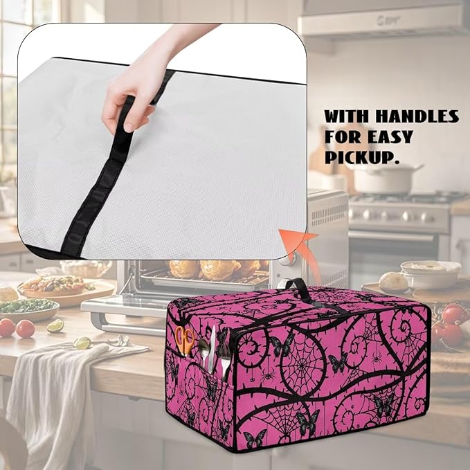 Doojoayie Small Appliance Cover 4 Slice Toaster Cover Bramble &amp Butterfly Print Kitchen Decoration Dust-proof Appliance Protector for Toaster Oven/Kitchen Appliance/Air Fryer