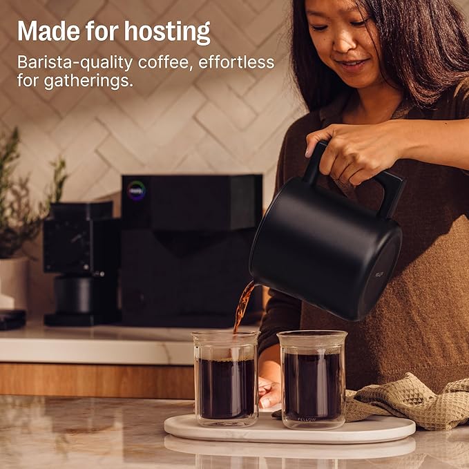 Fellow Aiden Precision Drip Coffee Maker Thermal Carafe Perfect Temperature Control Bloom Cycle Single Serve to 10 Cup Capacity Malted Chocolate