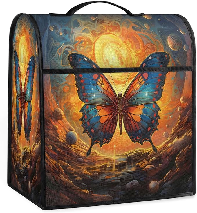 cfpolar Kitchen Aid Mixer Cover Compatible with 6-8 Quarts Butterfly Animal Universe Stand Mixer Cover Kitchen Aid Mixers Accessories Appliance Organizer Bag Dust Covers with Zipper Pocket