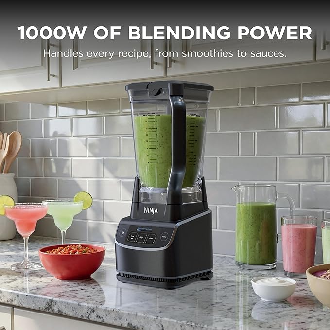 Ninja UltraCrush Professional Blender | 1000W XL 72-oz.* Pitcher | Total Crushing Technology | 3 Manual Speeds for Ice Crushing Smoothies Sauces &amp More | Full-Size Blender | Black | BP201