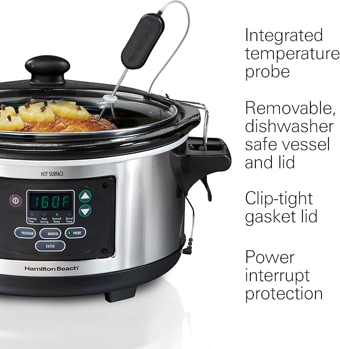 Hamilton Beach Blender Food Processor &amp Slow Cooker Bundle - 40oz Blender 20oz Cup 3 Cup Chopper &amp 6 Quart Programmable Slow Cooker