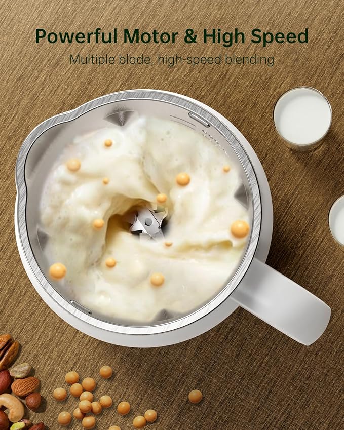 KDV 8-in-1 Nut Milk Maker 32oz Automatic Plant Milk Machine with Delay Start Soy Almond Oat Milk Stainless Steel Blender