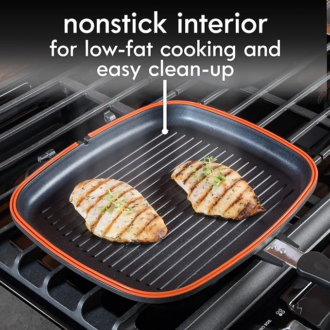 Kenmore Wyatt Aluminum Stackable All in One Multi-Function Cookware Set (Grill Fry Steam Saute)