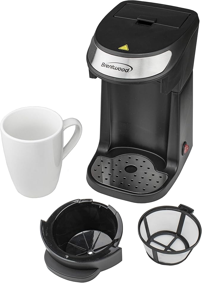 Brentwood TS-111BK Single Serve Coffee Maker with Mug 1 milliliters Black