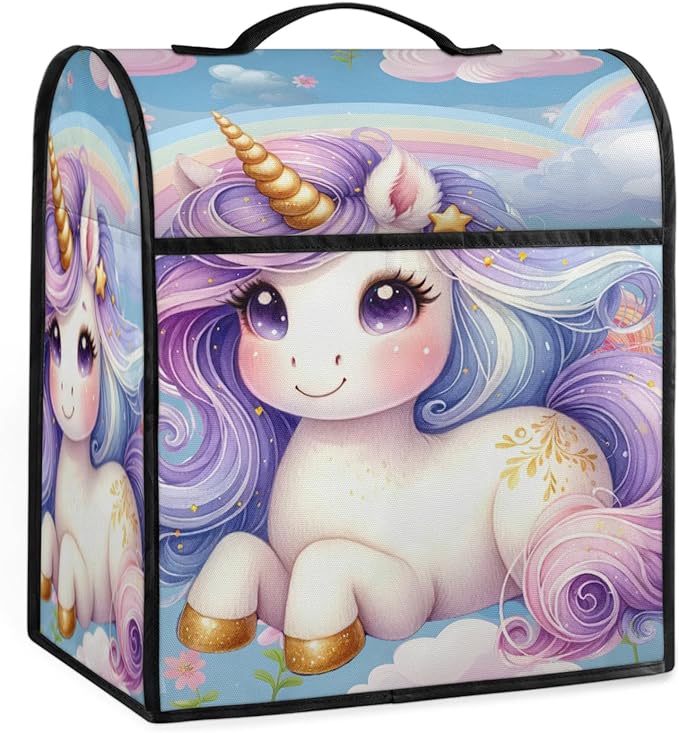 cfpolar Kitchen Aid Mixer Cover Compatible with 6-8 Quarts Unicorn Purple Rainbow Stand Mixer Cover Kitchen Aid Mixers Accessories Appliance Organizer Bag Dust Covers with Zipper Pocket