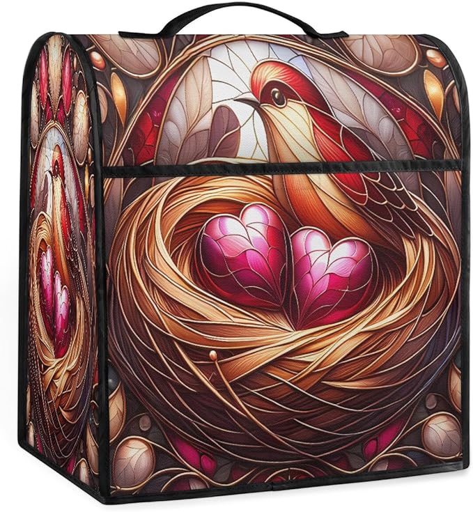 cfpolar Kitchen Aid Mixer Cover Compatible with 6-8 Quarts Animal Bird Love Stand Mixer Cover Kitchen Aid Mixers Accessories Appliance Organizer Bag Dust Covers with Zipper Pocket