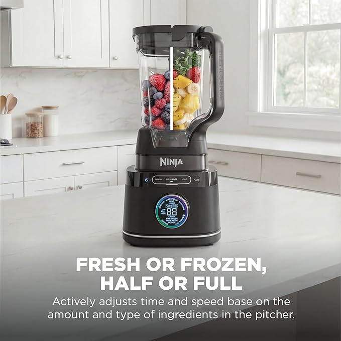 Ninja Kitchen System | All-in-One Food Processor &amp Blender | 8-Cup Bowl &amp (1) 24 oz. To-Go Cup BlendSense Tech | For Smoothies Cookie Dough Salsas Cole Slaw &amp More | 1800 Peak Watt | Bl