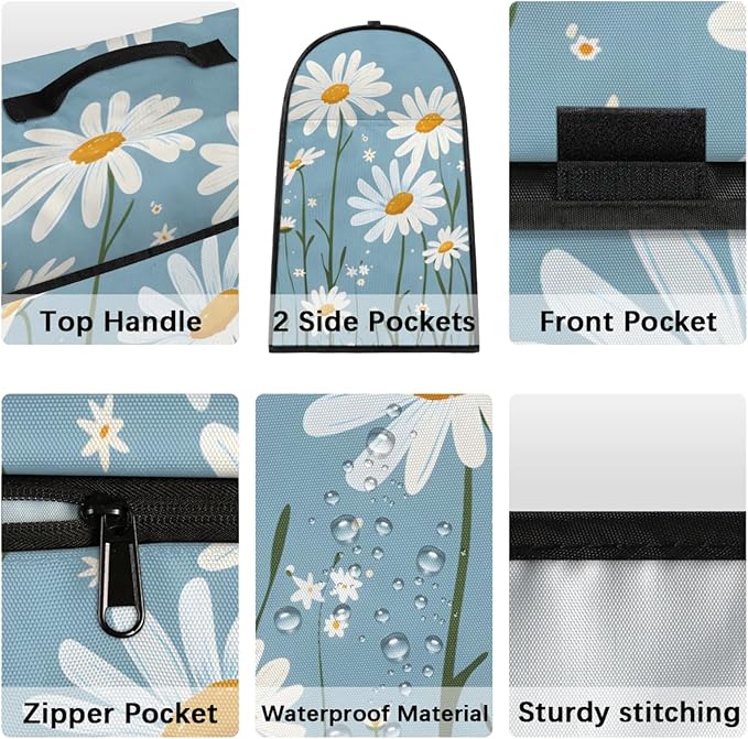 cfpolar Kitchen Aid Mixer Cover Compatible with 6-8 Quarts White Daisy Flower Plant Stand Mixer Cover Kitchen Aid Mixers Accessories Appliance Organizer Bag Dust Covers with Zipper Pocket