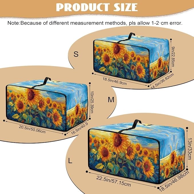 Doojoayie Sunflower Pattern Toaster Cover 4 Slice Kitchen Appliance Covers 18.5x14.5x 9 Small Appliance Dust Protector with Top Handle Easy to Storange