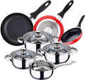 San Ignacio 7-Piece Cookware Set in Stainless Steel + Set of 3 Frying Pans 16/20/24 cm
