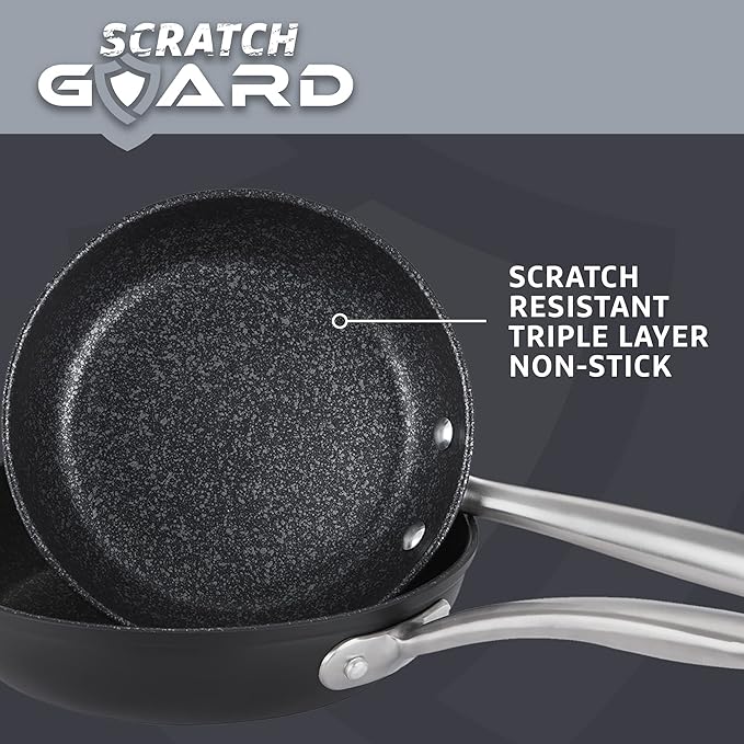 Prestige SG Alu 4+1pc Set with Bonus Milkpan (16/18/20cm Cov Saucepan 29cm Fry + free milkpan)